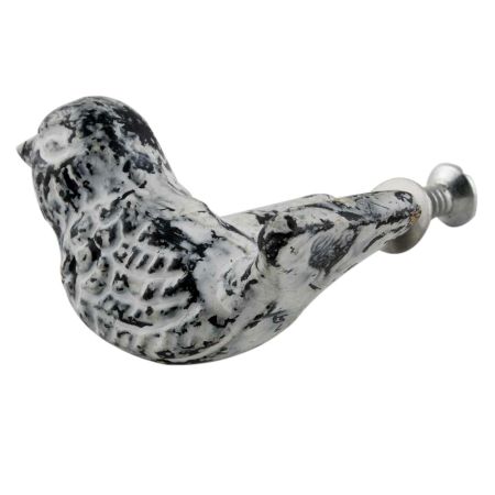 Antique White Small Bird Iron Cabinet Knob